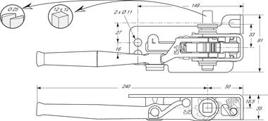 Tensor de toldo Ø 25, con trinquete, esp (2)