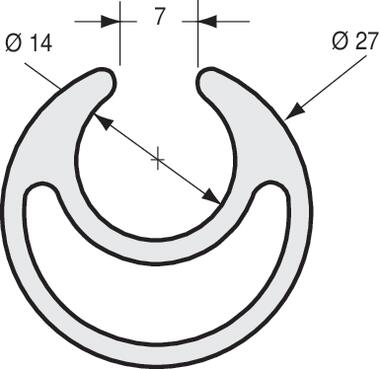 Profil d’accrochage de bâche, aluminium brut