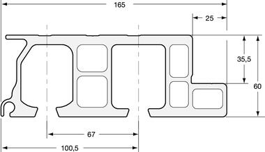 Perfil aluminio bruto, para vehículo con techo fijo, modelo mecanizado y curvado (1)