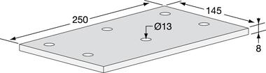 Zinc plated mounting plate, for OPEN FLAT roof