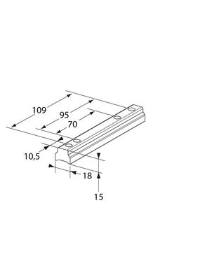 Barette aluminium brut pour articulation de ridelle (1)