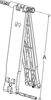 Podnośnik plandeki zmontowany, A =273 mm (skok 600 mm)