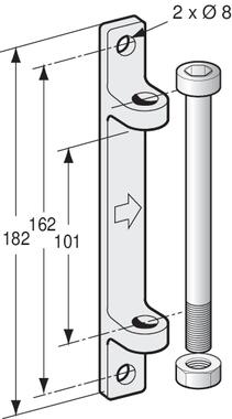 Galvanized steel bolt-on bracket with locknut and pin