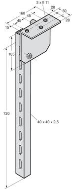 Complete tilted support, cataphorese steel (2)