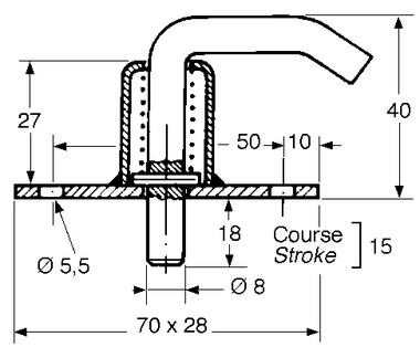 Verrou de bétaillère, acier cataphorèse (2)