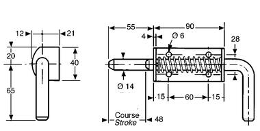 Zinc plated steel spring bolt (2)