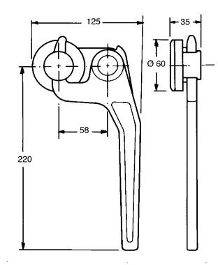 Dropside locking gear with keeper, self colour steel (2)