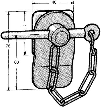 Chiusura con catena con coppiglia conica in acciaio grezzo (2)