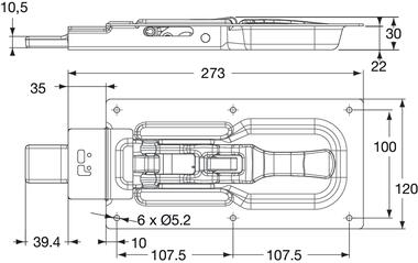 Recessed locking gear, zinc plated steel (2)