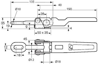 Weld-on locking gear, self colour steel, without hook (2)