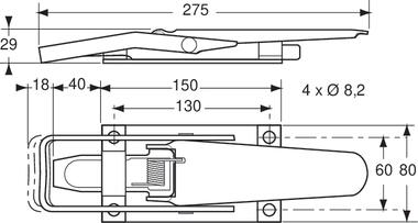 Zinc plated steel lock with keeper to be weld-on (2)