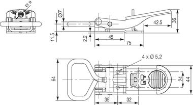 Zinc plated lockable and ajustable trunkfastener (2)