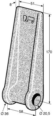 Bisagra Ø 20 mm, acero forjado (1)