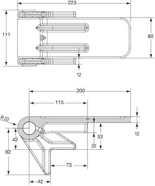 Hinge, self colour steel (2)