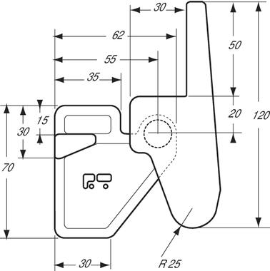 3 positions hinge, self colour steel (2)