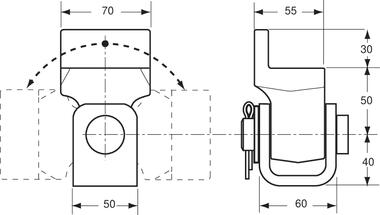 Soporte de articulación, acero bruto con engrasador (2)