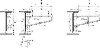 Elargisseur à console complet pour porte-engins (2)