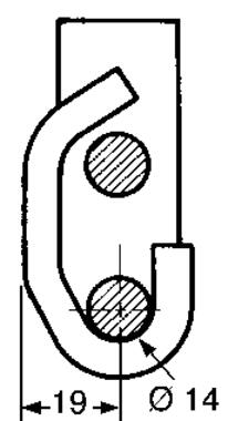 Rohstahl-Halterung, einzeln, verschoben, passend zu Gelenk 3543621S (2)