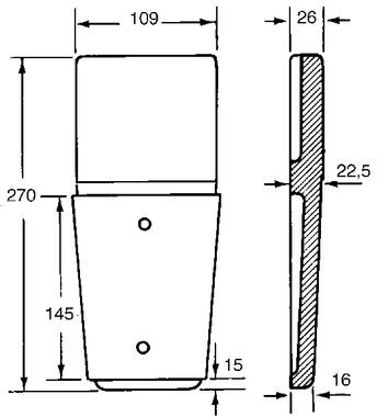 Pied de rancher complet pour poteau 120 x 30 x 4 mm (2)