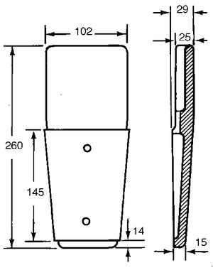 Pied de rancher complet pour poteau 110 x 30 x 4 mm (2)