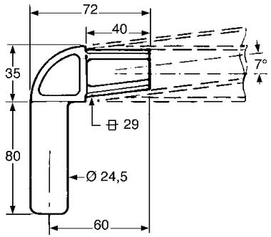 End fitting for tilt cross members, self colour steel (2)