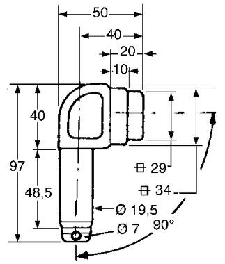 End fitting for tilt cross members, self colour steel (2)