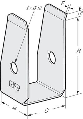 Plank bracket for body, self colour steel (1)