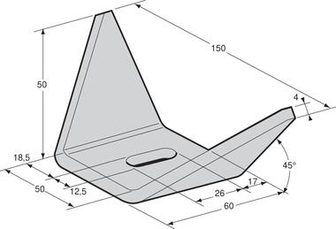 Self colour steel mounting bracket 12,5 x 26 (2)