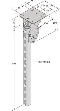 Complete tilted support, galvanized steel