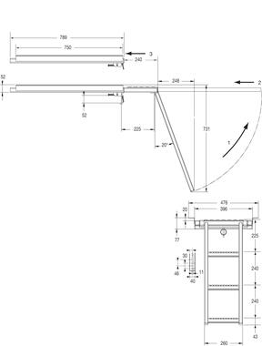 Galvanised steel 4 folding step with platform, can be locked in folded position (2)