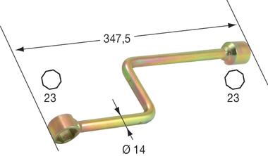 ZBI crank-handle 23mm for spare wheel carrier