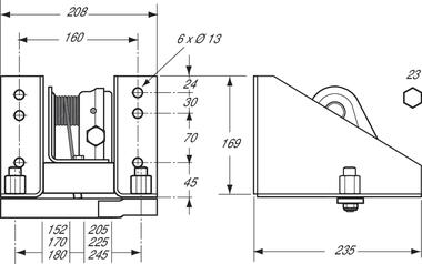 Wciągarka i uchwyt koła zapasowego uniwersalna 152/245 mm (2)