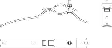 Abrazadera soporte de guardabarro, acero cincado para tubo Ø 38 a 43 mm, sin tornillos (2)