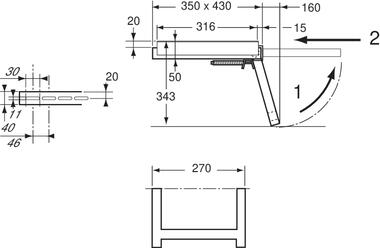 Scaletta estraibile, 1 scalino, in acciaio galvanizzato (2)