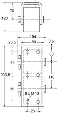 Butoir vertical ETROIT à 2 rouleaux cylindriques BUT-ROLL V2-65 (2)