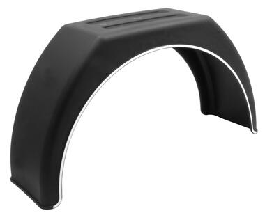 Black plastics mudguards and white plastic edge