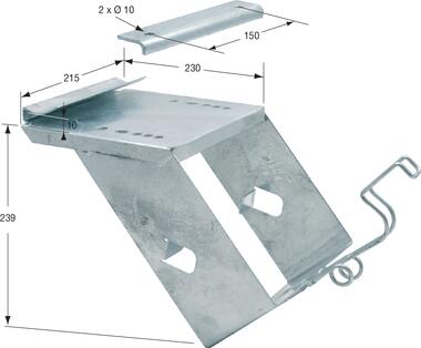 Support à brider, acier galvanisé, pour cale de roue NG53 (1)