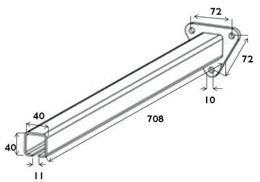 Parlok zinc plate 40x40 C-profile bracket triangular flange with fixing set (2)