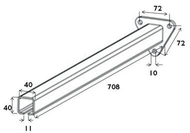 Tube de fixation d'aile PARLOK 40x40 en C acier zingué (2)