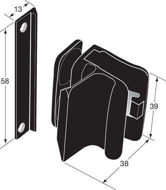 Lock for sliding window, black plastic