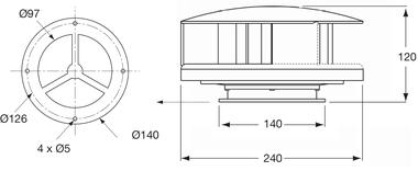 Ventilador rotativo, ABS blanco (2)