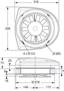 Ventilador blanco de dos sentidos de marcha: Capacidad 670 m3/hora de aire fresco (2)