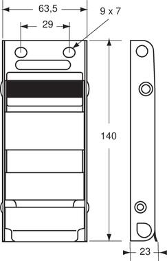 Buckle with safety device, stainless steel (2)