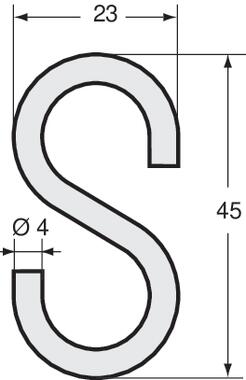 “S” in acciaio zincato