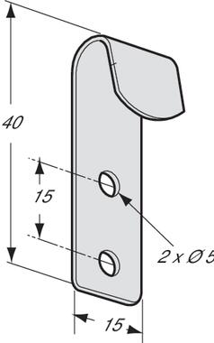 Gancho de toldo remachable, acero