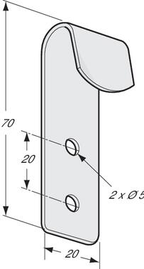 Cover hook to be riveted, zinc plated steel (1)