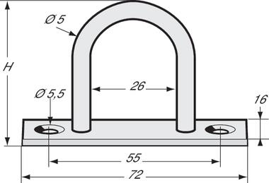 Pontet demi-rond, acier zingué