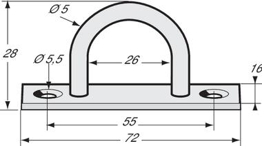 Half round lashing ring, zinc plated steel