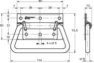 Stainless steel pull handle without spring (2)