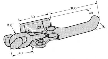 Paint steel locking gear to be welded, with raw hook (2)